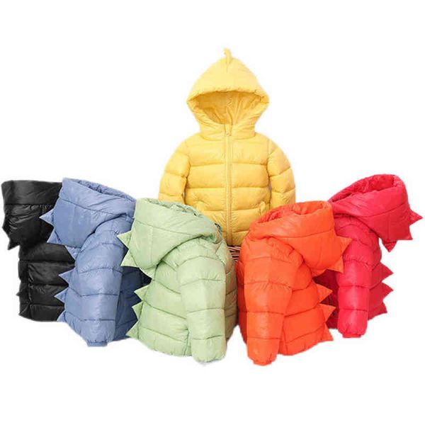 2022 DINOSAURO Autumn Winter Baby Boys Casaco fofo de desenho animado quente Meninas de Natal Casas de aniversário Presente Crianças Crianças J220718