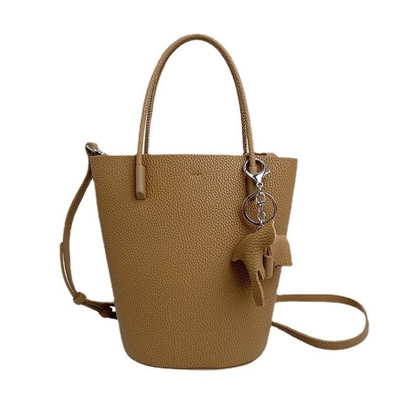 

womens large-capcity bag buket vintage classic luxuy bag 4 colors real leather handbag with size 20cm and elephant pendant