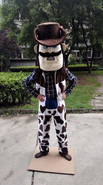 

mascot doll costumepower cowboy mascot costume cow boy custom fancy costume anime kit mascotte theme fancy dress carnival costume41256, Red;yellow