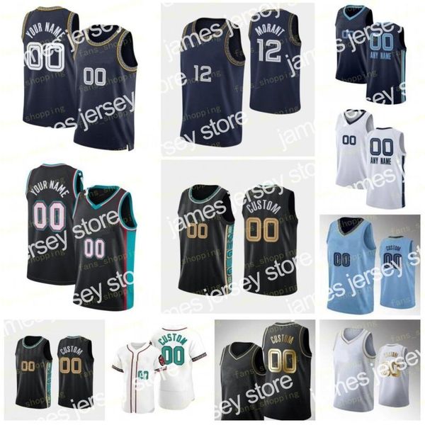 

james custom printed draft pick basketball jersey jake 3 laravia david roddy ja 12 morant dillon 24 brooks desmond 22 bane jaren 13 jackson, Black;red