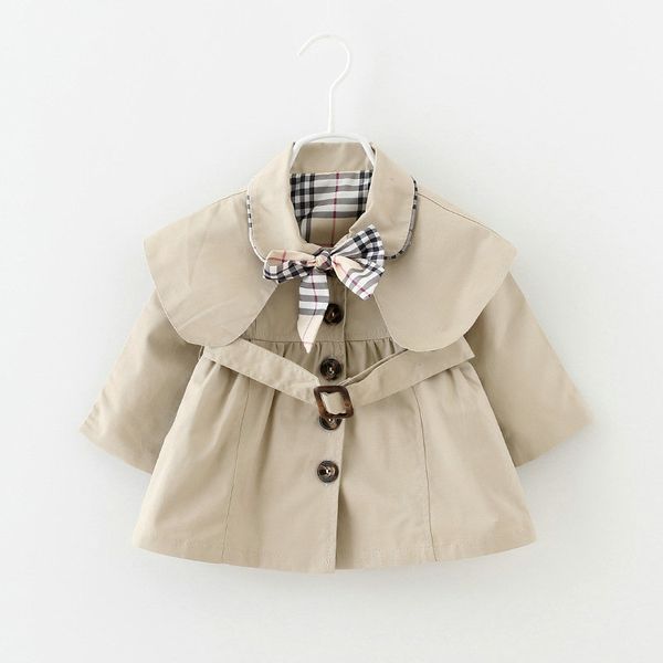 0-3Y Neonate Cappotto Trench Primavera Autunno Top Bambini Trench Giacca Capispalla Cappotto Abbigliamento per bambini Trench a maniche lunghe