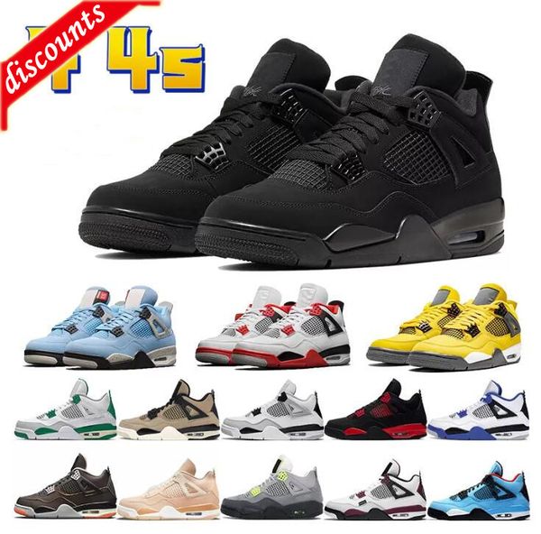 

2022 new jumpman university blue 4 4s basketball shoes mens cream sail red thunder lightnings white oreo bred taupe haze what noir the black