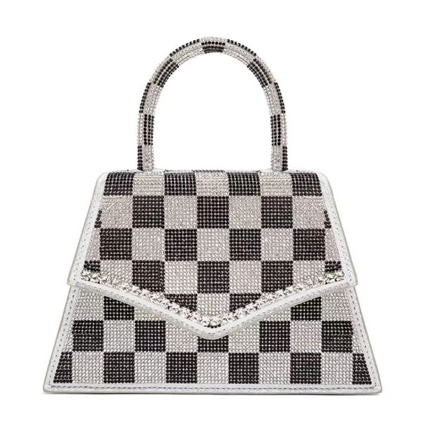 

evening bag fashion woman designer bags trend checkerboard diamond inlaid luxury duffel handbag niche party chain single shoulder bag