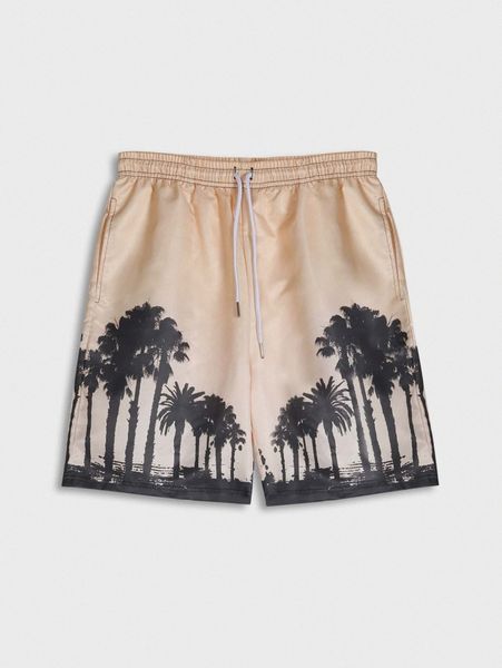 

romwe guys tropical print shorts r7i7#, White;black