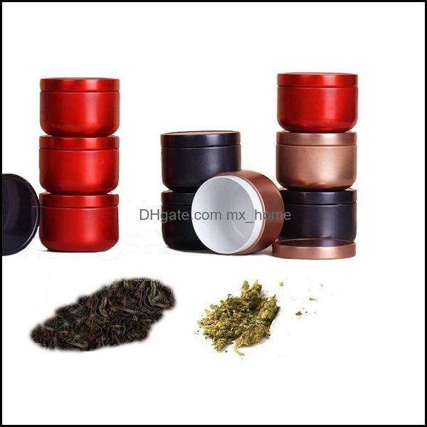 Contenitori da tè Articoli da tè Cucina Sala da pranzo Bar Giardino domestico 10G Mini barattolo di latta Barattolo di tabacco portatile Barattoli di vernice di colore rotondo Organizzatore di caramelle 7