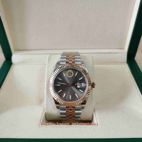 

super version men bpf watch 126231 41mm brown dial rose gold two tones sapphire glass jubilee border 2813 movement mechanical automatic mens, Slivery;brown