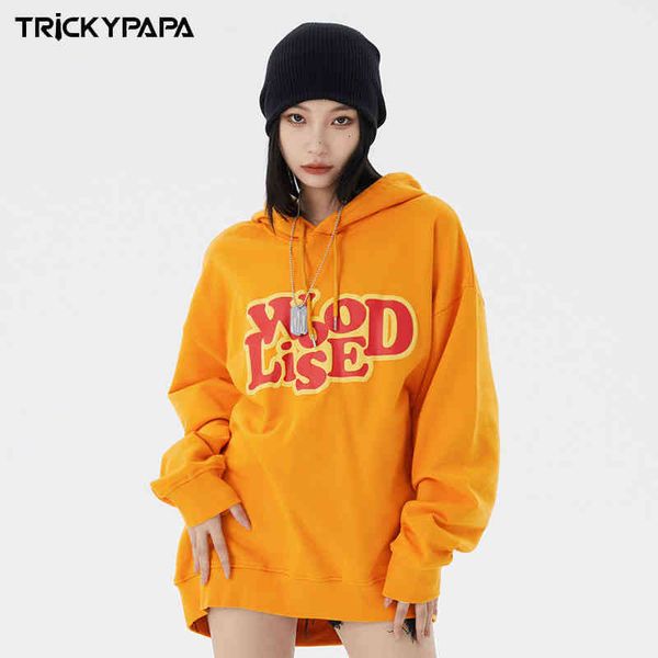 

tkpa street fashion brand letter printed hoodie for men women in autumn winter new thickened terry hip hop couple jacket, Black