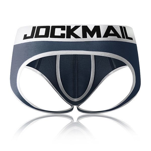 Jockmail açık sırtsız kasık g-stringler seksi erkekler iç çamaşırı penis torbası erkek brifingler tanga eşcinsel iç çamaşırı erkek bikini slip tongs t200517