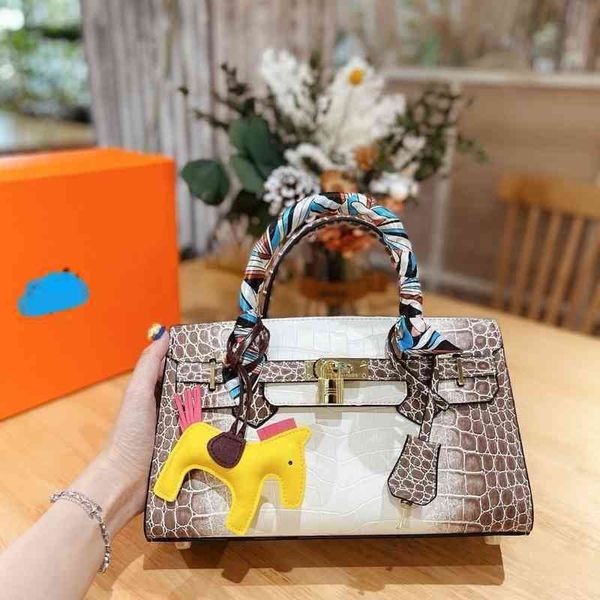 

one messenger designers shoulder bags same kellybag crocodile leather women's platinum factory outlet shoulder versatile luxurys hand h