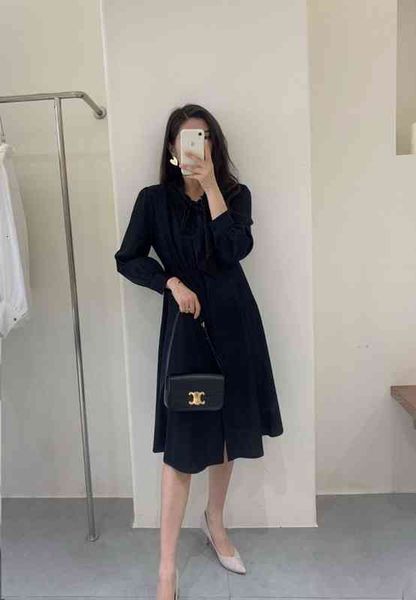 

casual dresses 2022 new small black skirt french high-grade tea break dress female 1d3992001 ovpi, Black;gray