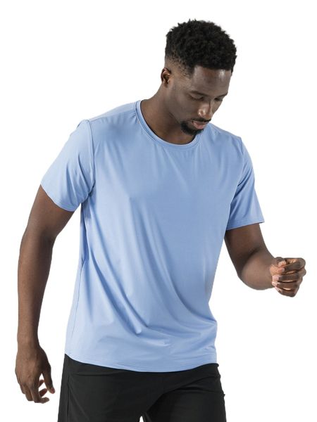 

men solid round neck sports tee t1js#, White;black