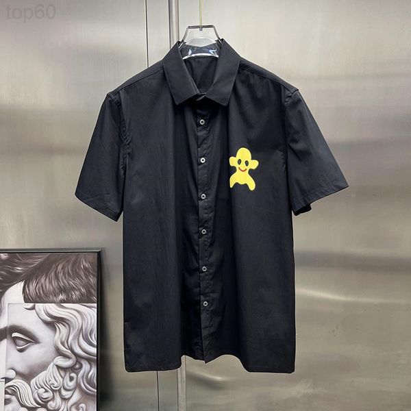 

men's casual shirts designer 2022ss summer new trendy cartoon monster loose short sleeve shirt and women's lapel shirt mct1, White;black