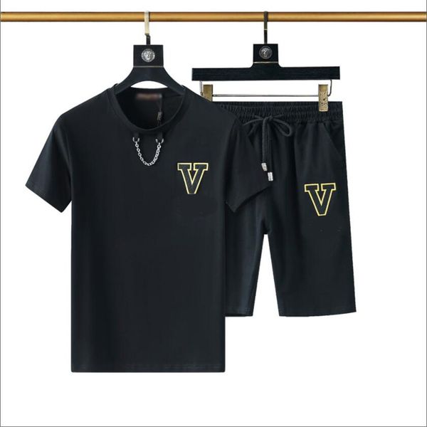 

casual suit mens tracksuit fashion summer sportwear crew neck short sleeves t-shirt+shorts 2 color option -3xl#083, Gray