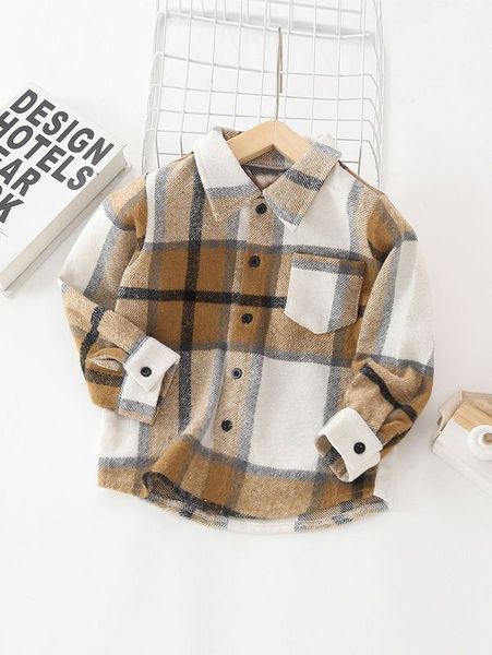 

toddler boys plaid patched pocket coat she, Blue;gray