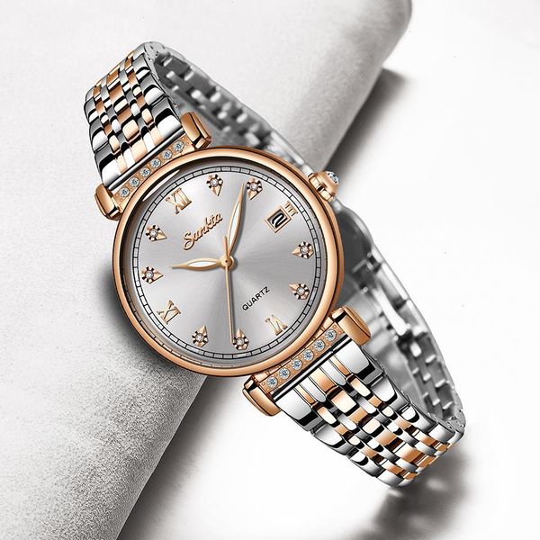 

brand sunkta women watches business quartz watch ladies luxury female wristwatches girl clock relogio feminin, Slivery;brown