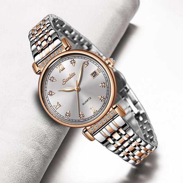 Marka Sunkta Kadınlar İzler Business Quartz Watch Ladies Top Lüks Kadın Kol saatleri Kız Saat Relogio Feminin