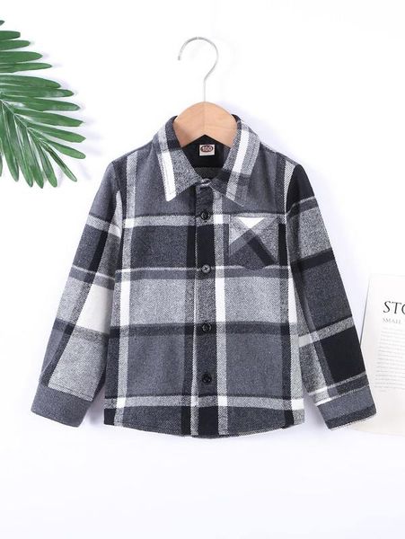 

toddler boys plaid print pocket patched overcoat she, Blue;gray