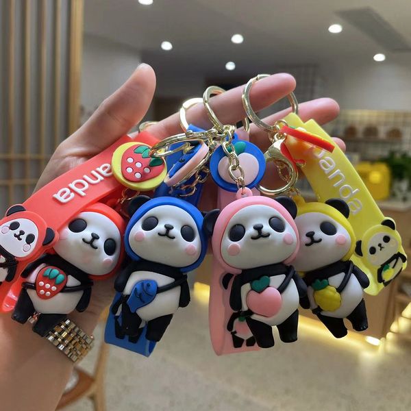 

panda keychain pendant bag car keychains key chain ring boy/girl gift, Silver