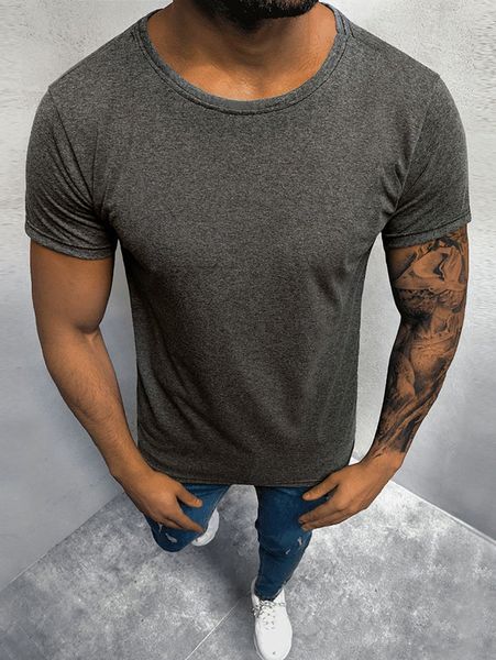 

men marled round neck tee p6nd#, White;black