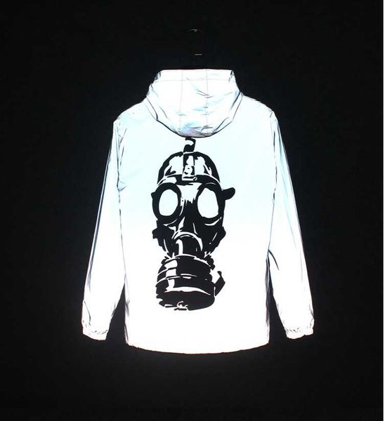 Herren Hoodies Sweatshirts Großhandel Hip Hop Wasserdichte Windjacke Männer Mantel Fluoreszierende Jacke Frühling Herbst Reflektierende 3m MovementMen's