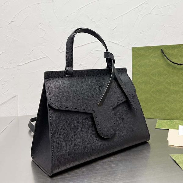 

marmon shoulder bag handbags purse flip crossbody bags removable strap genuine leather thread clemence large capacity pocket plain wallets