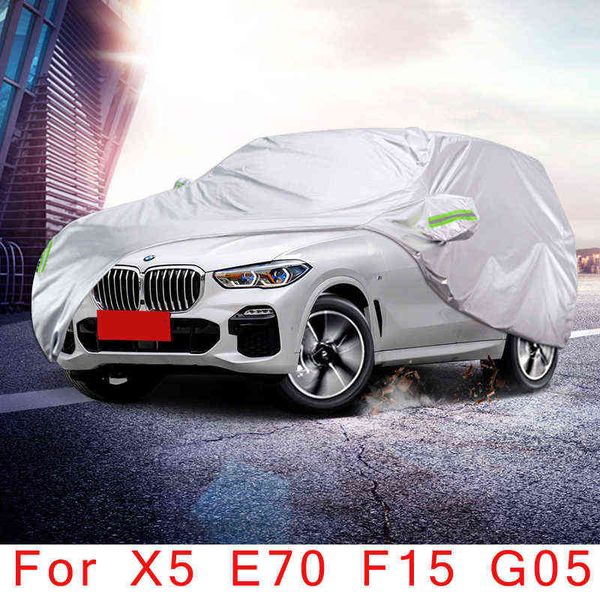 

full car covers outdoor sun uv protection dust rain snow oxford cloth protective for bmw x5 e70 f15 g05 accessories w220322