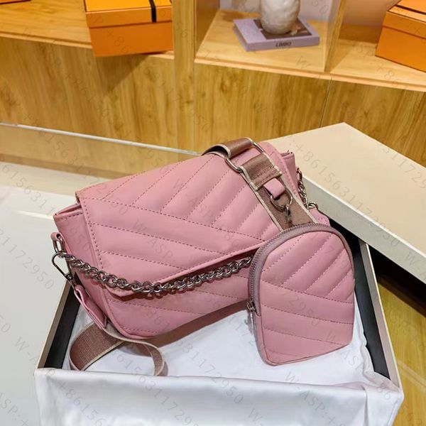 Pink Sugao Women ombro Bolsas de Crossbody Bolsas de Luxúria Purse de Alta Destação Designer Bolsa de Bolsas de Bolsa de Volas 5 Cor 2pcs/Conjunto Lianjin-0624-48