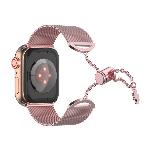 Orologi intelligenti Cinturini per Apple Watch Cinturino cinturino iwatch Series 7 SE 40MM 45MM Mens Designer Bracciali in acciaio inossidabile Wowan Fashion Bracciale smartwatch cinturini Rosa USA