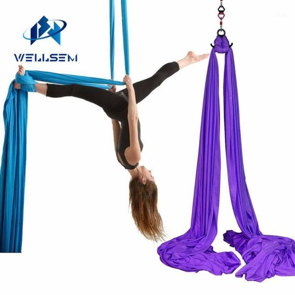 

resistance bands wellsem 8.2x2.8m aerial silks equipment anti-gravity yoga hammock swing for home gymnastics flying dance & body shaping