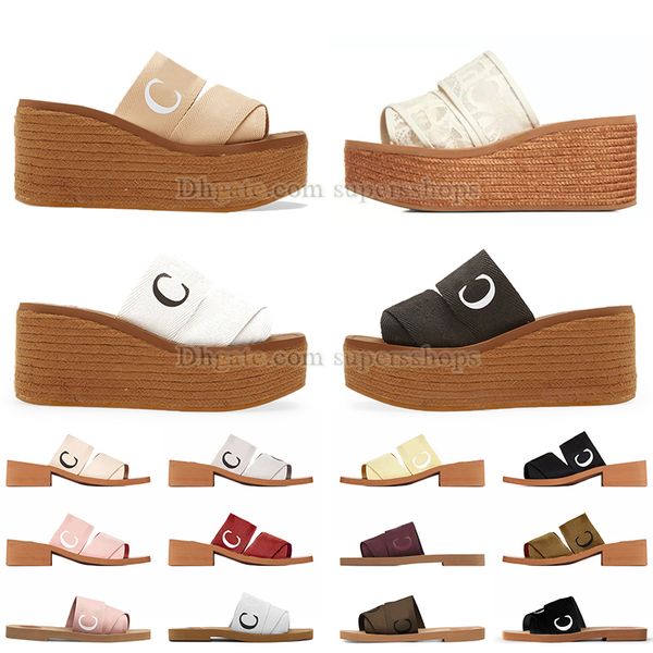 Mulheres Plataformas Sandálias Designer Famoso Woody Mules Chinelo Top Qualidade Salto Alto Verão Casa Outoor Sapatos de Caminhada Espuma Borracha Slides Chinelo Plat-Form Sandalias