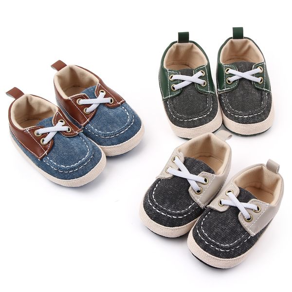 Baby Sneakers Boy First Walkers Bebe menina recém-nascida sapatos de menino de menino telas casuais 0-18 meses
