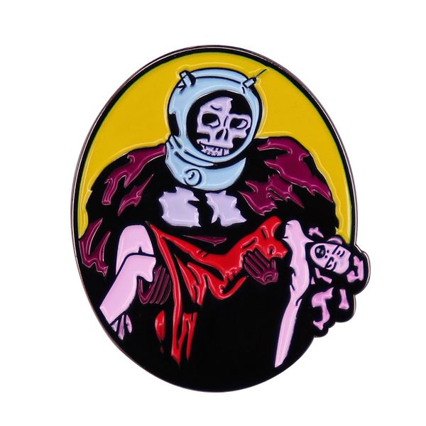 

beauty and skull gorilla brooch movie poster inspiration badge, Blue