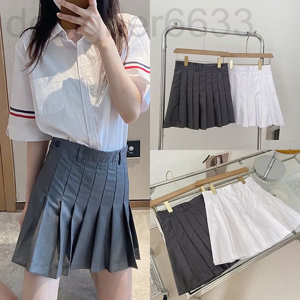 

skirts designer tb four bar casual high waist skirt front irregular classic short college style pleated a2c8, Black
