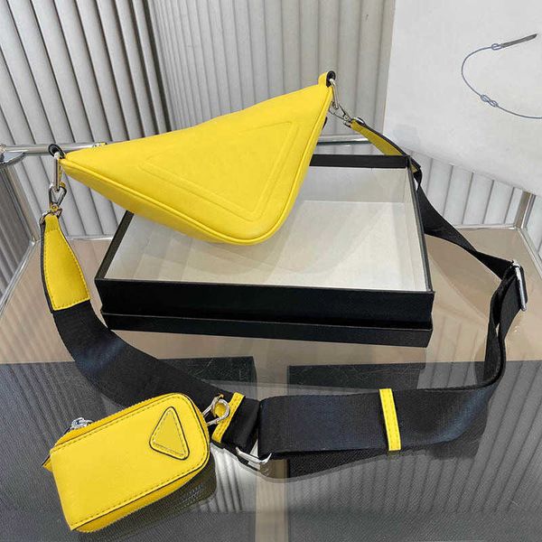 

lady classic triangle bag 5 color 2 in 1 shoulder bags women designer bag leather fashion crossbody messenger bags purse handbag ladies tote