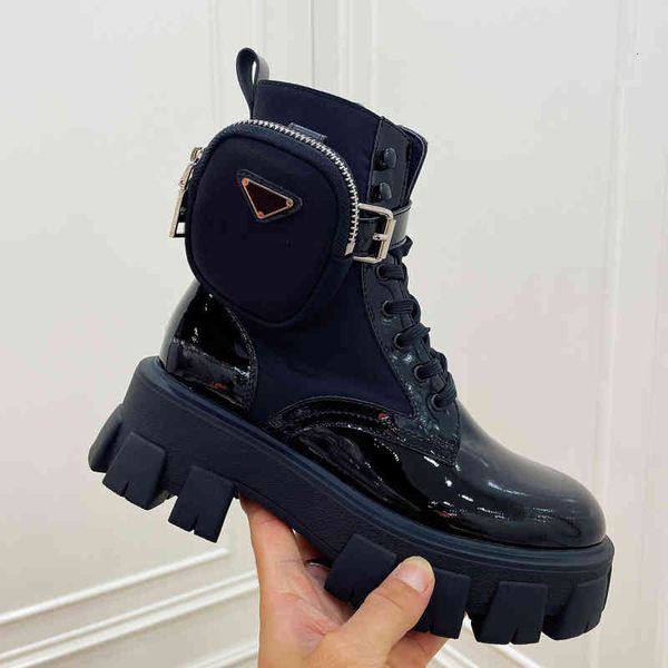 

boots autumn and winter pocket bag boots british gear muffin thick bottom short handsome motorcycle martin, Black