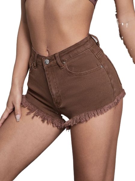 

raw hem zip up denim shorts 84ik#, White;black