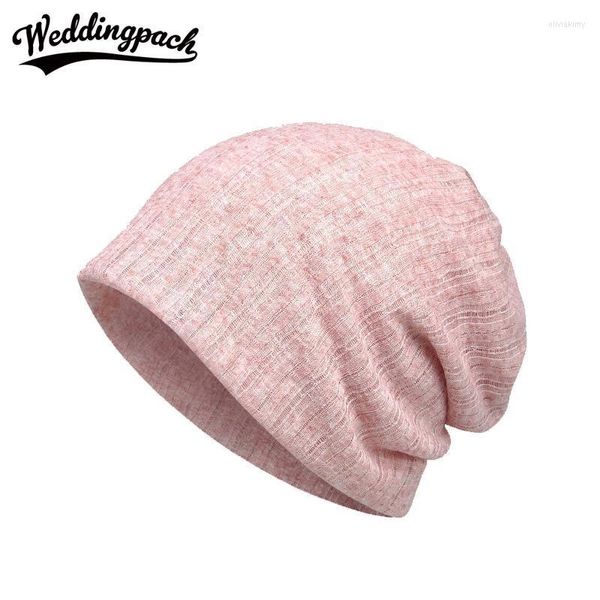 Сплошные дышащие шляпы Женщины шапочки 2 Используйте шарф шарф тонкий вязаный хлопок