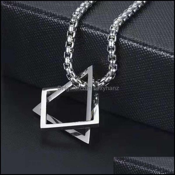 

pendant necklaces triangar square titanium stainless steel necklace couple models graphic pendants drop delivery sexyhanz dhxc8, Silver