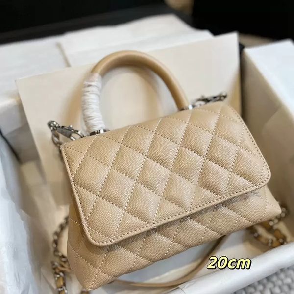 

w classic mini flap co handle bags quilted caviar leather calfskin multi pochette silver metal hardware crossbody shoulder purse designer ha