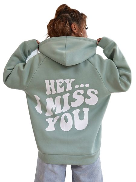 

slogan graphic raglan sleeve hoodie m9uk#, Black