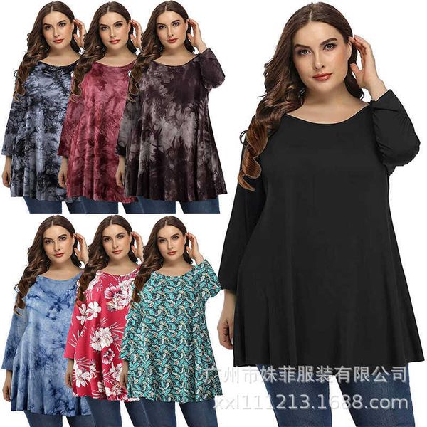 

large women's plus size women's 7 / 4 sleeve tunic loose t-shirt, Tan;black