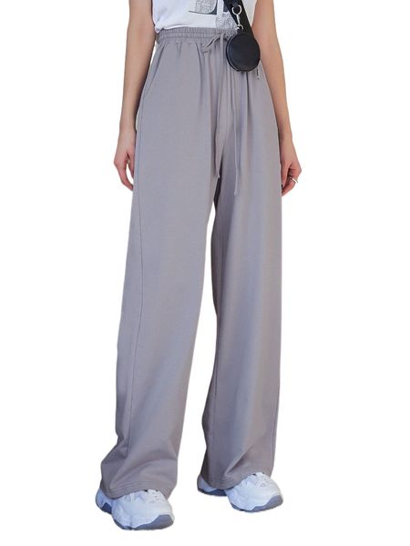 

dazy solid drawstring waist slant pocket sweatpants m8jb#, Black;white