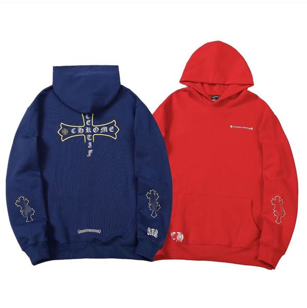 

classic fashion mens brand hoodies designer ch sweatshirts horseshoe cross print jacket women casual quality luxury pullover hooded loose h, Black