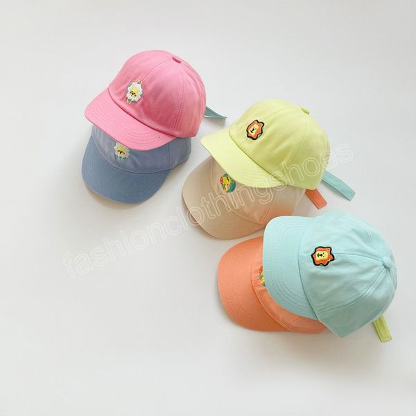 Cartoon Stickerei Baby Baseball Cap Cotton Girls Kleinkindkappen im Freien verstellbare Sonnenhüte