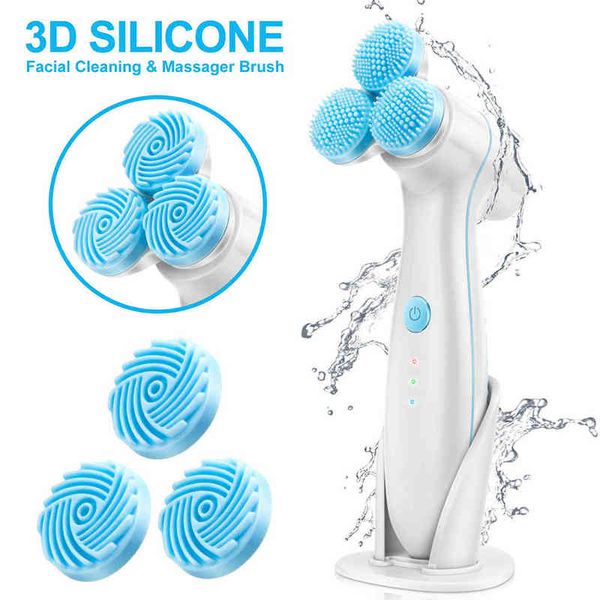 

waterproof electric facial cleansing brush advanced spin for exfoliation and deep scrubbing anti-aging face massager220429