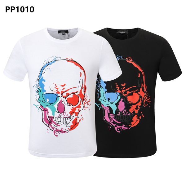

2021 summer plain men's t-shirts cotton women clothes funny short sleeve o neck tees printing phillip t-shirts pp size :m--xl-xxl-xxxl, White;black