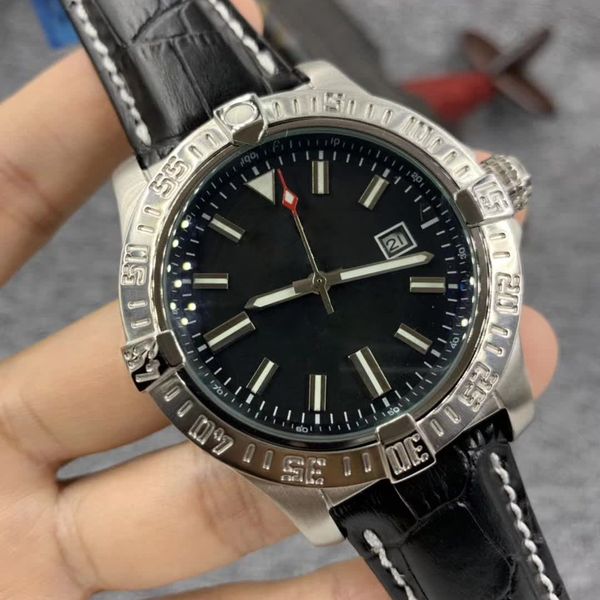 

right hand watches men avenger 43mm black dial automatic mechaincal movement watch rubber strap floding clasp mens sports style 904l steel t, Slivery;brown