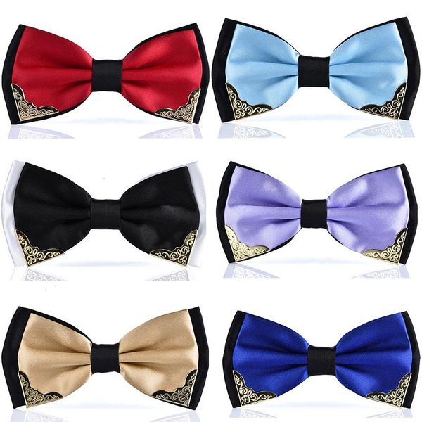 Butik düğün evli kravat damat erkekler boyun giymek kelebek bow erkek resmi parti siyah beyaz mavi kırmızı moda bowties