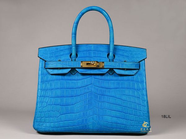 

designer birkins handbags panlong no.9 uncoated nile crocodile limited dream blue 30cm platinum portable single shoulder 18lil
