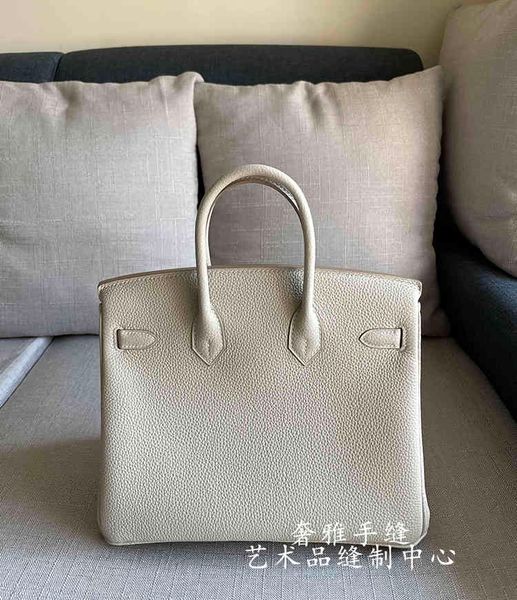 

designer birkins handbag heya hand sewn bk25 30 calfskin pearl grey portable platinum womens bag wm